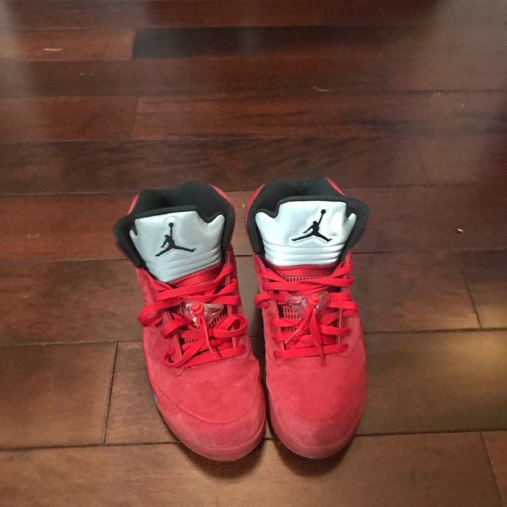 Air jordan red suede 5’s